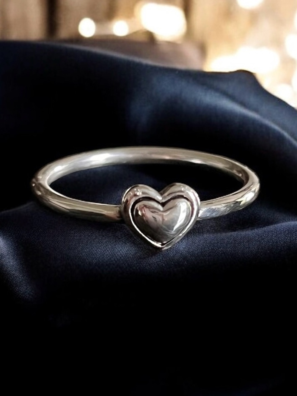 Sterling Silver Heart oxidized ring - Picture 6 of 9
